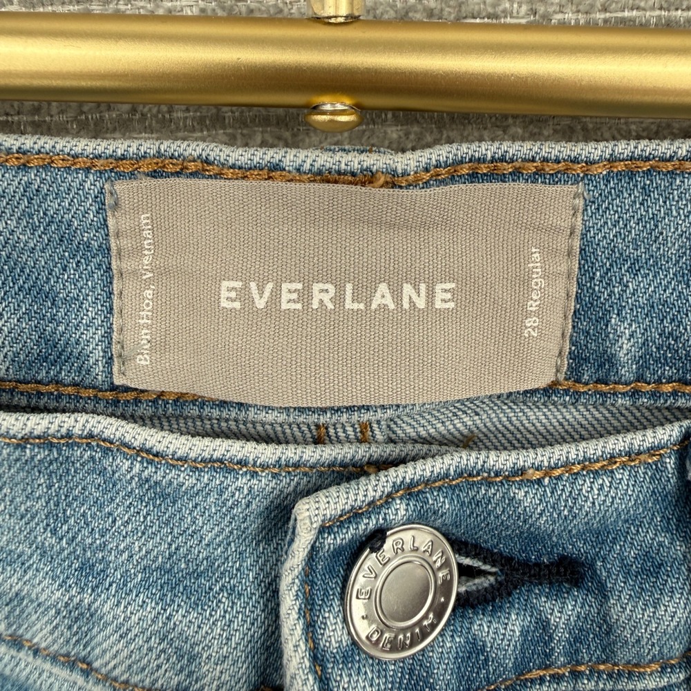 Everlane High Waist Straight Leg Jeans Light Wash Denim Women Size 28 - Picture 3 of 10